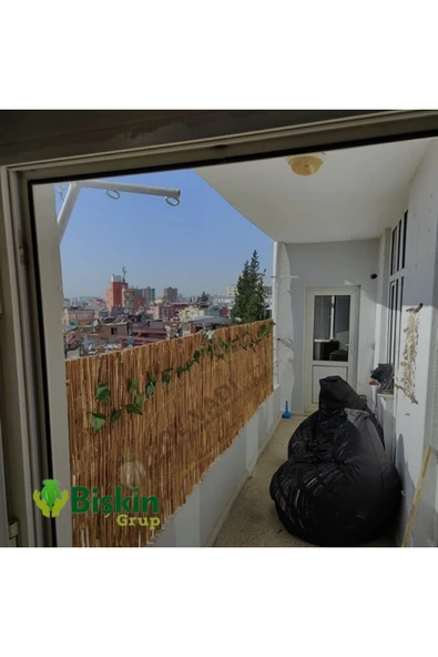 BİŞKİN 60cm x 1 Metre Bambu Kamış Hasır Çit. Gölgelik. Doğal Misina İpli Hasır - Resim 5