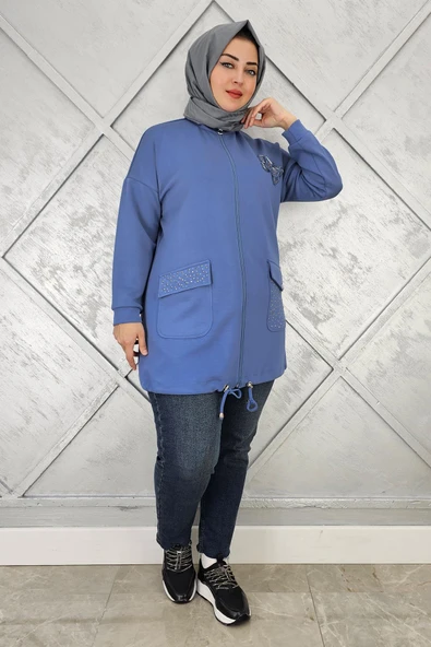 KADIN DİKME VE TAŞ DETAYLI TESETTÜR GİY ÇIK - Resim 5