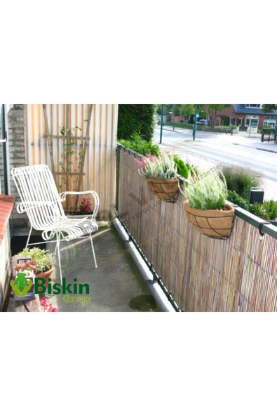 BİŞKİN 50cm x 4Metre Doğal Bambu Kamış Çit Deokarsyon ,Bahçe ve Balko Çiti - Resim 7