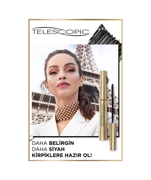 L'Oreal Paris Telescopic Gold Maskara Siyah - Resim 3