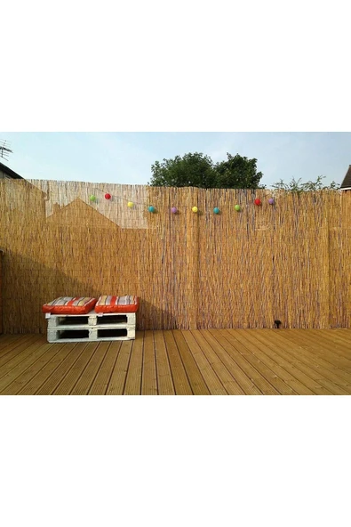 BİŞKİN 2mx8m Bişkin Reed Fence Misina Ipli Doğal Bambu Kamış Çit,bahçe Çiti,balon Çiti,hasır Çit, Gölgelik ürün görseli 1