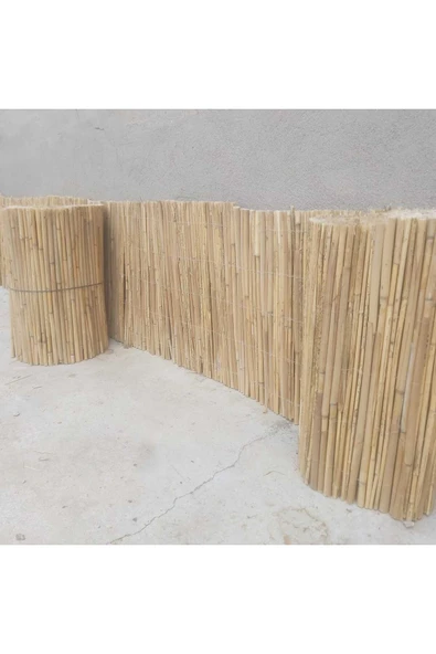 BİŞKİN 40cm x6 Metre Bambu Kamış Hasır Çit , Doğal Bahçe ve balkon dekorasyonu Reedfence Misina İpli - Resim 7