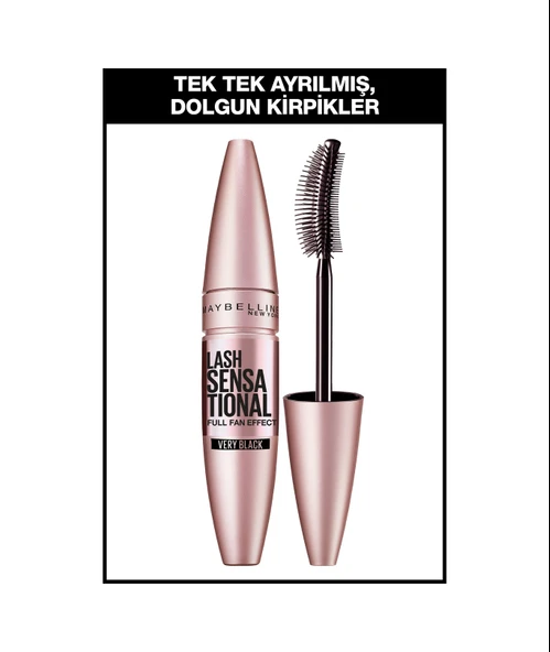 Maybelline New York Lash Sensational Yelpaze Etkili Maskara Siyah ürün görseli