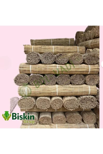 BİŞKİN 80cm X 4m Afyonkarahisardan Misina Ipli Doğal Bambu Kamış Çit,bahçe Çiti,hasır Çit, Gölgelik - Resim 6