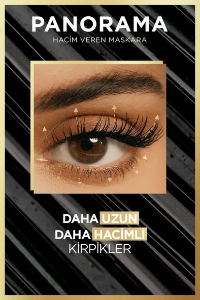 L'Oréal Paris Panorama Hacim Veren Maskara Siyah - Resim 3