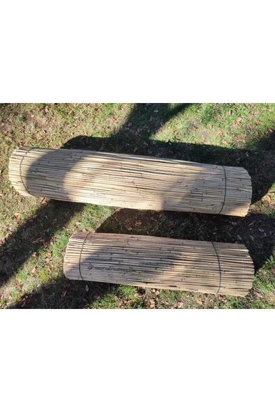 BİŞKİN 60cm x 2.5m Doğal Bambu Kamış Hasır Çit | Bahçe ve Balkon Dekorasyonu, Misina İpli Gölgelik - Resim 7