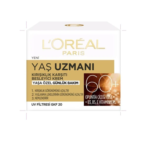 L'Oreal Paris Yaş Uzmanı 60+ Kırışıklık Karşıtı 50 ML - Resim 3
