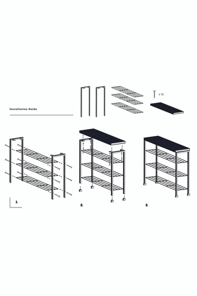 Retodesign Retohome Ayakkabılık Ve Çok Amaçlı Raf 3 Katlı - Resim 3