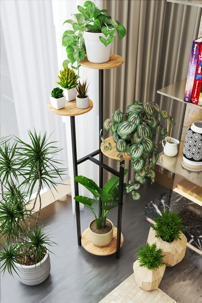 Retodesign 4 Yuvarlak Raflı Çiçeklik 1480 - Resim 5