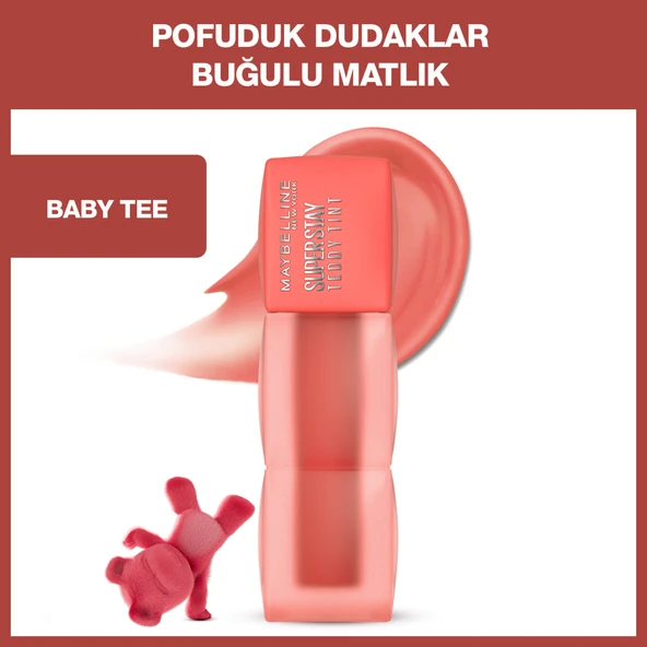 Maybelline New York Super Stay Teddy Tint Uzun Süre Kalıcı Likit Mat Tint 25 Baby Tee ürün görseli