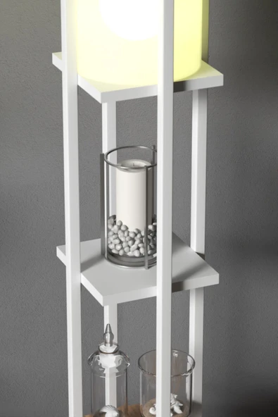 RETOHOME Retodesign Star Beyaz Rafli Lambader 4002 - Resim 5