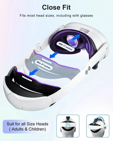 Hatalkin Kafa Bandı ve 10000mAh Pil  - Quest 3S İçin (Sadece Aksesuar) - Resim 3