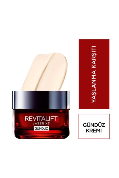 L'Oréal Paris Revitalift Lazer X3 Yoğun Yaşlanma Karşıtı Gündüz Bakım Kremi 40-60 yaş ürün görseli