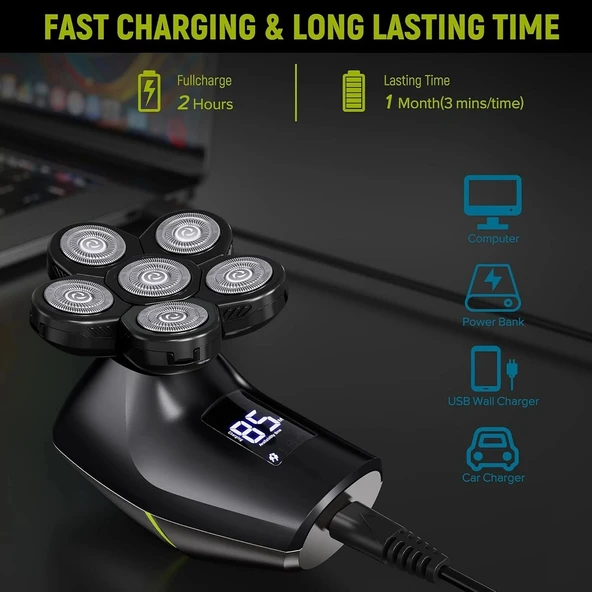 Telfun 6D Baş Tıraş Makinesi - Erkek/Kadın Bakımı - Çantası ile Birlikte - Resim 4