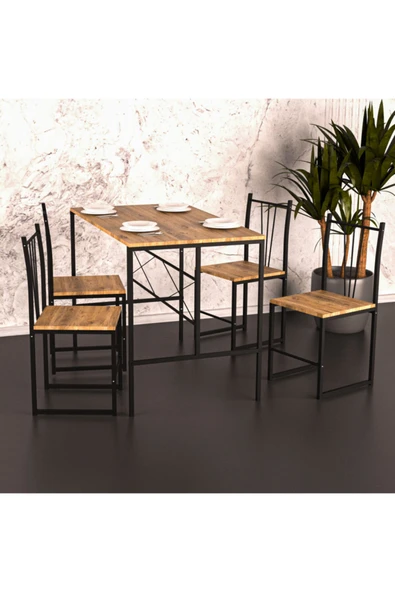 Retodesign Retohome Yıldız 4 Kişilik Yemek Masası Takımı 60/120 1660 ürün görseli