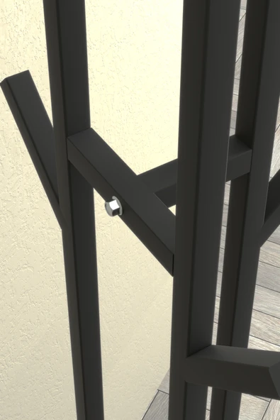 Retodesign 9 Askılı Portmanto Askılık, Elbise Askısı Atlantik Çam Tablalı - Resim 4