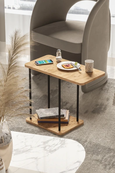 Retodesign ÇAM DİKDÖRTGEN YAN SEHPA 1614 - Resim 2