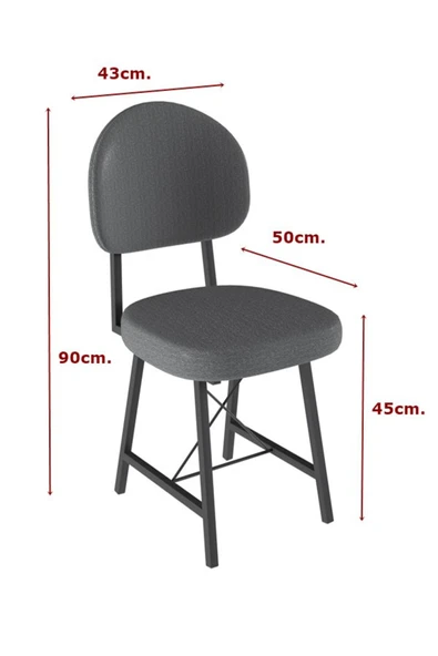 Retodesign Star Yemek Masası 4 Stil Sandalyeli Takım 1265 - Resim 6