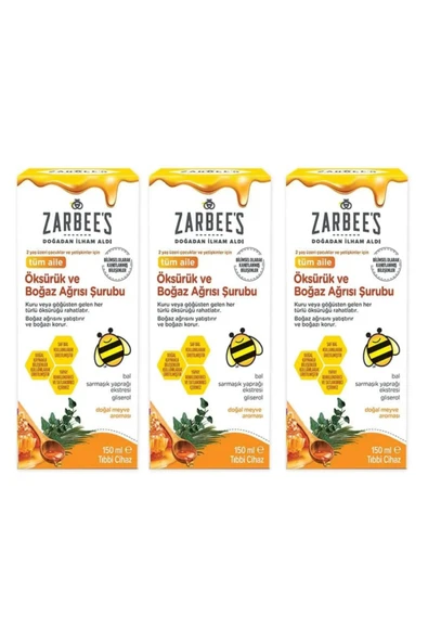 Zarbee's Boğaz Ağrısı Şurubu 150 ml x 3 adet ürün görseli