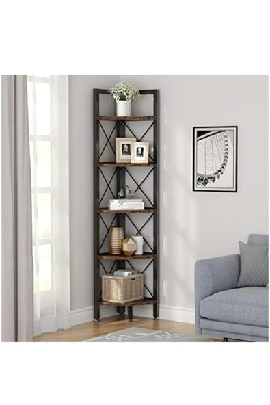 Retodesign 5 Raflı Köşe Raf/ Duvar Rafı 2054 - Resim 2