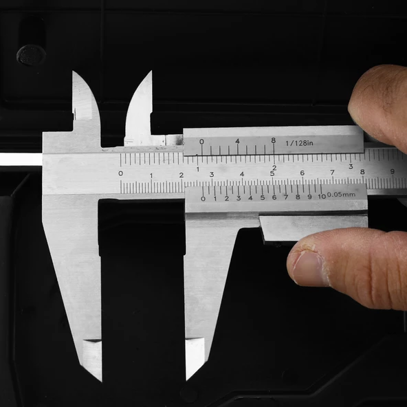 (0.05 Hassasiyet) 300 mm Kilitli Mekanik Kumpas Monoblok Metal Gövde İç Dış Derinlik Ölçüm Aleti - Resim 4