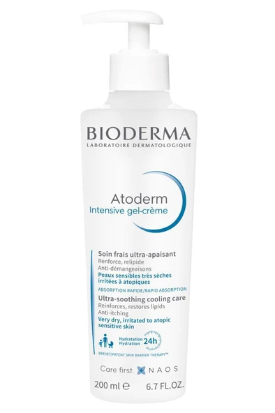 Bioderma Atoderm Intensive Gel Creme Kuru Ciltler İçin Su Bazlı Yağsız Nemlendirici Yüz Bakım Kremi 200 ml ürün görseli