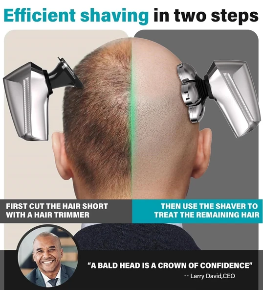 Gisaae Geliştirilmiş 7D Baş Tıraş Makineleri - Kel Erkekler İçin - Resim 2