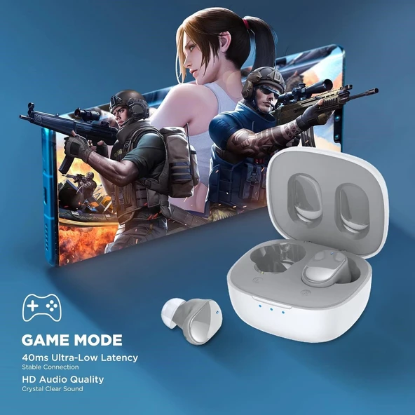 HTC True Kablosuz Kulaklıklar - Bluetooth 5.3, Kulak İçi Kulaklık - Beyaz - Resim 2