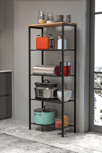 Retodesign Siyah 63/30 Çok Amaçlı Raf, Mutfak Rafı , Banyo Düzenleyici Raf 1892s ürün görseli