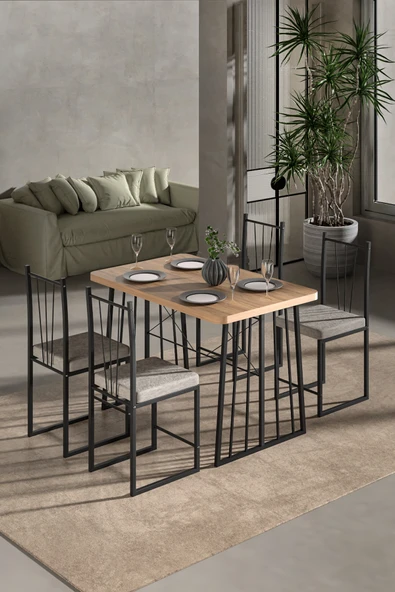 Retodesign Minderli Star 4 Kişilik Masa Takımı ürün görseli 1