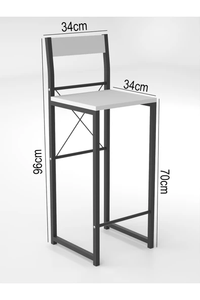 Retodesign RETODESİGN BEYAZ GOOD BAR SANDALYESİ 1652B - Resim 2