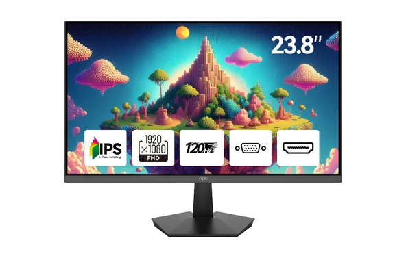 NPC MF2408-A 24" 1920x1080 5ms 120 Hz 1 Adet HDMI 1 Adet VGA Full HD IPS Monitör Siyah ürün görseli 1