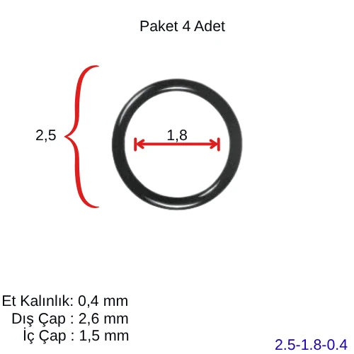 Plakalı Eşanjör Oring Conta Seti (4 ad.) 25*18*0,4 ürün görseli