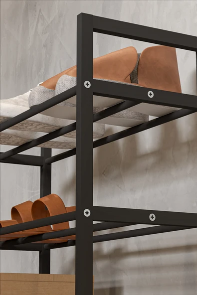 Retodesign RETODESİGN 3 KATLI EKOL METAL AYAKKABILIK 1893 - Resim 4