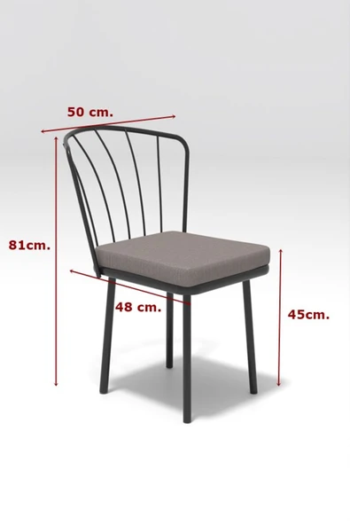 Retodesign 4 Adet Güneş Sandalye 1721G - Resim 5