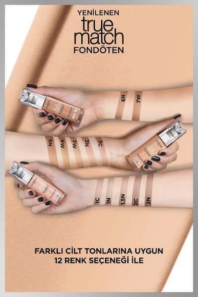 L'Oréal Paris True Match Bakım Yapan Fondöten - 1N Nötr Alt Ton - Resim 3