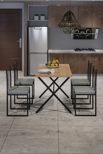 Retodesign X masa 4 Kişilik Yemek Masası Takımı - Resim 4