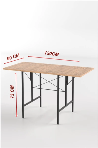 Retodesign RETODESİGN YILDIZ KATLANIR MUTFAK MASASI 2 SANDALYELİ TAKIM 1626 - Resim 5