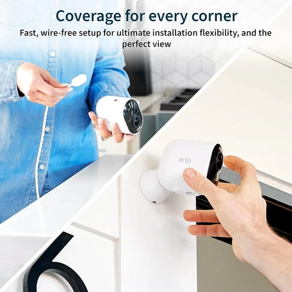Arlo Ultra 2 Spotlight Kablosuz Ev Güvenlik Kamerası, Eklenti - Beyaz - Resim 2