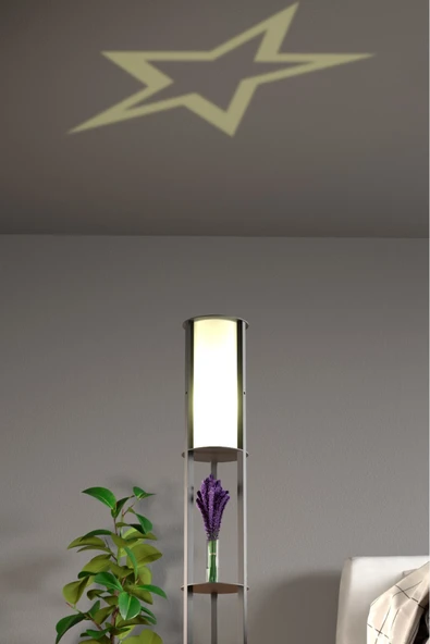 Retodesign RETOHOME YILDIZ YUVARLAK LAMBADER . RAFLI LAMBADER. KİTAPLIKLI LAMBADER 1701 - Resim 3