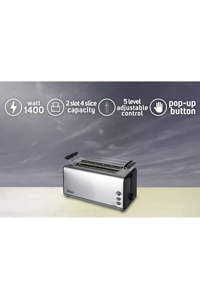 ZLN2720 4 Dilim XL Ekmek Kızartma Makinesi | 1400W | Yeniden Isıtma ve Buz Çözme Özellikli - Resim 2