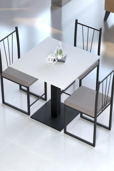 Retodesign KLAS 70/70 BEYAZ KARE MUTFAK MASASI,YEMEK MASASI. BİSTRO MASA 1691B - Resim 4