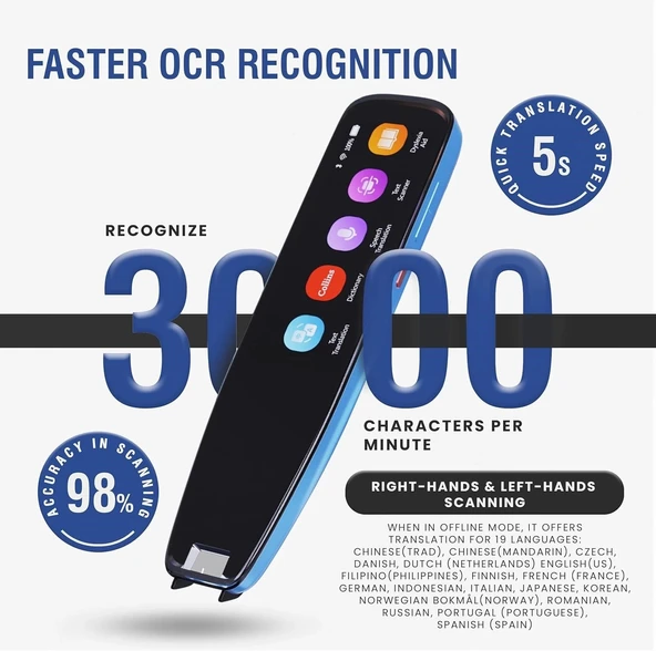 Newyes Scan Reader Pen 3 Pro - OCR Dijital Ses Tercüman Cihazı - 16GB - Resim 3