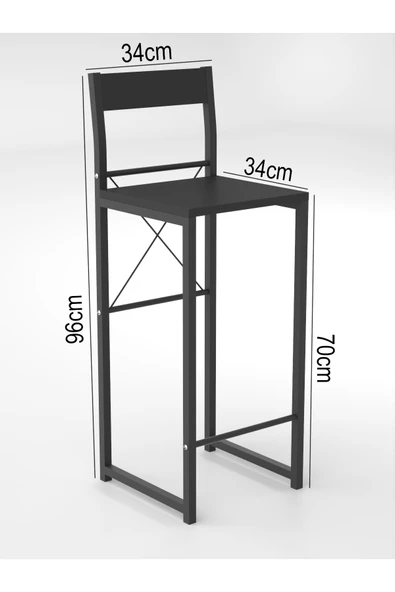 Retodesign RETODESİGN SİYAH GOOD BAR MASA TAKIMI - Resim 2