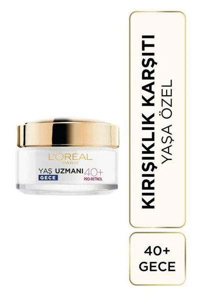L'Oréal Paris Yaş Uzmanı 40+ Kırışıklık Karşıtı Sıkılaştırıcı Gece Kremi ürün görseli