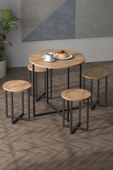 Retodesign 70 Çap Yuvarlak Masa .yemek Masası 1687 - Resim 2