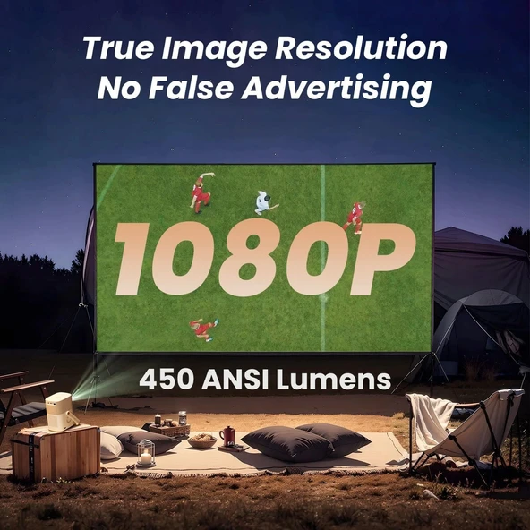 Yaber T2 1080P Projektör - WiFi 6 ve Bluetooth [JBL 2 Ses, 8W Hoparlör ve Dahili Pil] - Resim 3