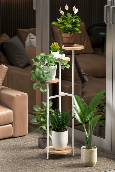 Retodesign 4 Yuvarlak Raflı  Beyaz Çiçeklik Saksılık  1481 ürün görseli