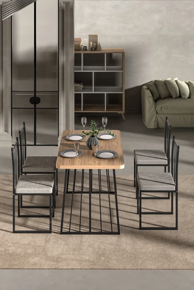 Retodesign Minderli Star 4 Kişilik Masa Takımı - Resim 2