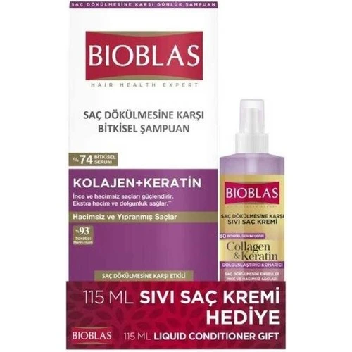 Bioblas Keratin Şampuan 360 ml + 115 ml Sıvı Saç Kremi ürün görseli 1